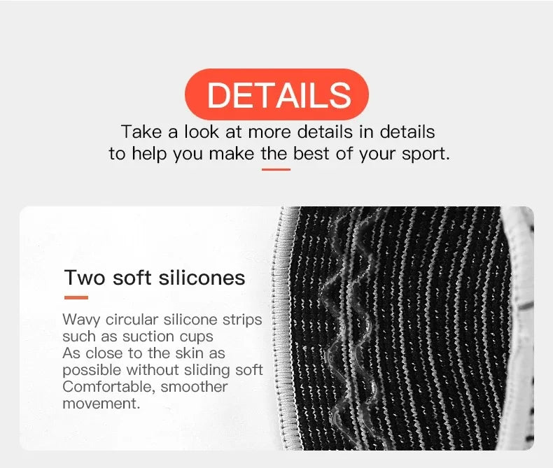 1PC Silicone Knee Pads Strap Patella Medial Support Meniscus Compression Knee Braces for Running Sport Knee Protection