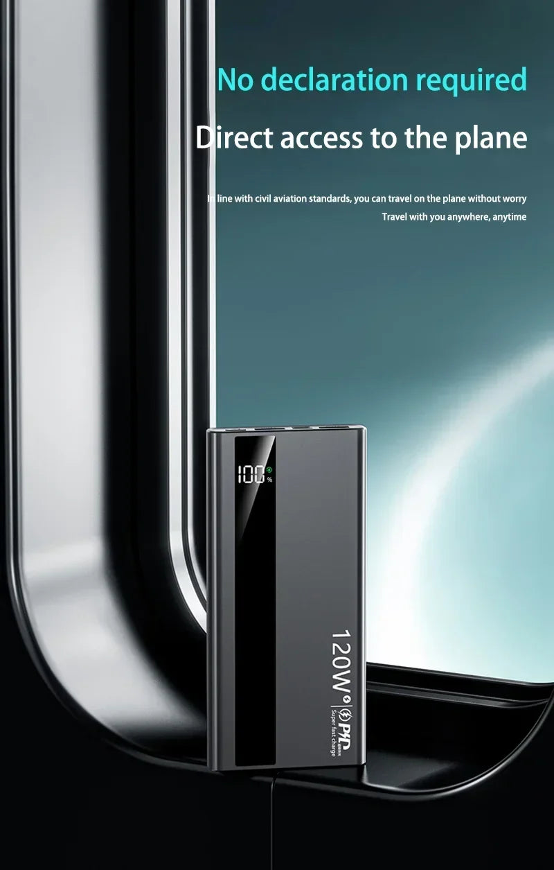 OnePLUS 50000mAh 120W Super Fast Charging High Capacity Power Bank External Battery Portable Battery Charger For iPhone Samsung