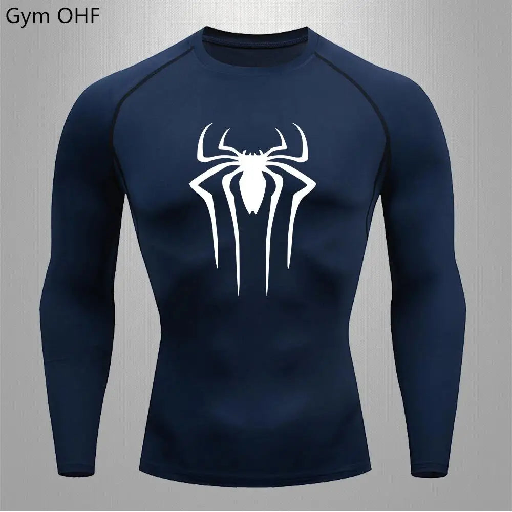 Spider Compression Shirt Mens Rashguard Fitness For Men Gym Sports T-Shirt Running Sweatshirt Outdoor Mountaineering Training