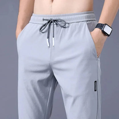 Mens Elastic Running Pants Oversize Joggers Polyester M-5XL