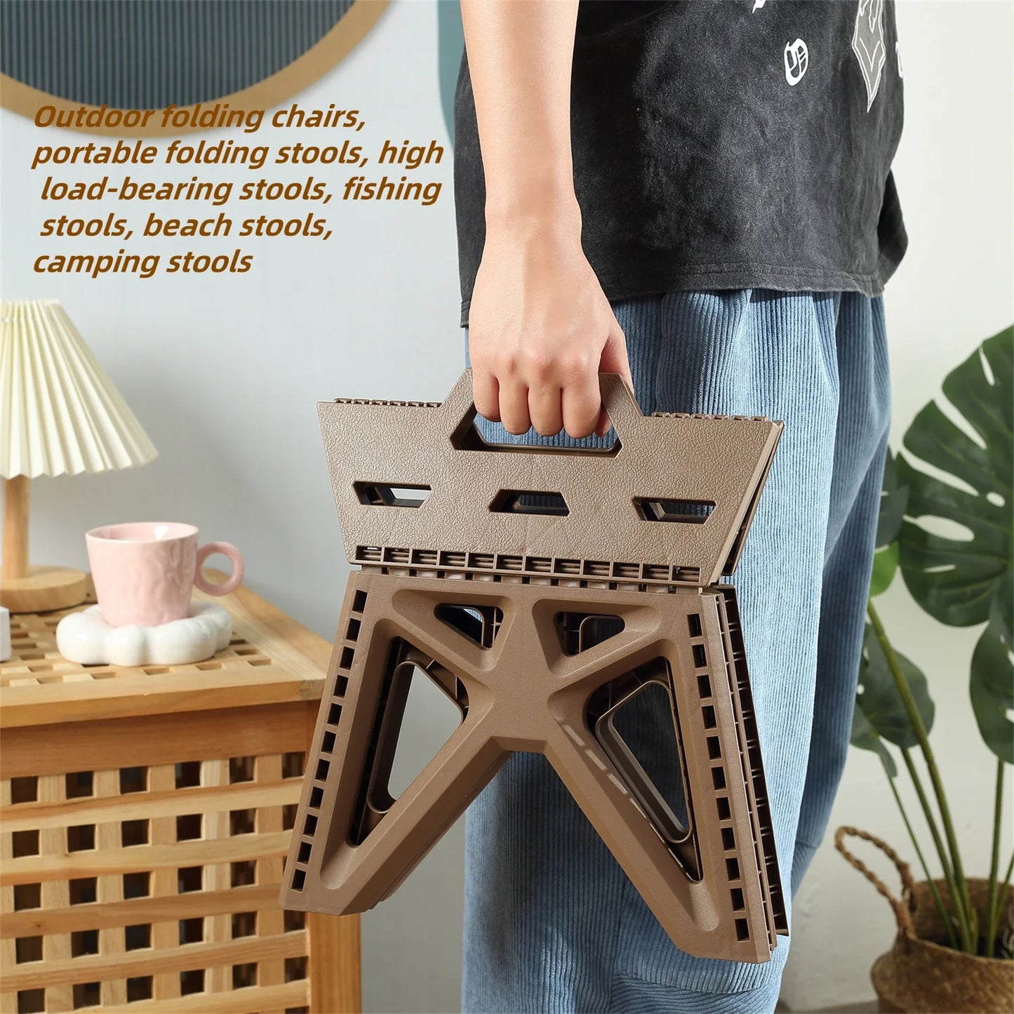 Outdoor Small Stool Portable Folding Stool High Load Bearing Durable Small Chair Fishing Stool Beach Stool Camping Stool