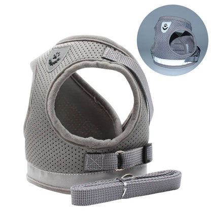 Adjustable Reflective Nylon Pet Harness And Leash Escape Proof
