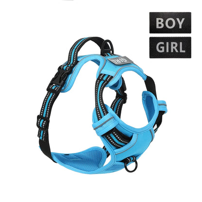 No Pull Dog Harness Front Clip Reflective Heavy Duty Handle For Large Dogs