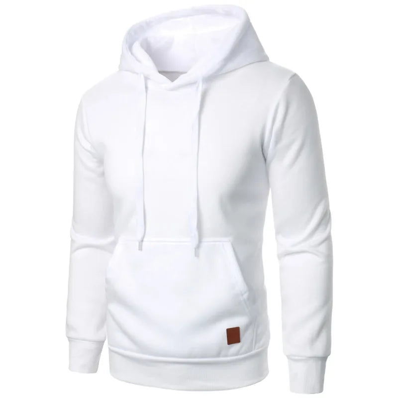 Mens Casual Hooded Collar Drawstring Hoodies Sweatshirts Long Sleeve Shirts Outdoor Streetwear Solid Color Lightweight Pullover
