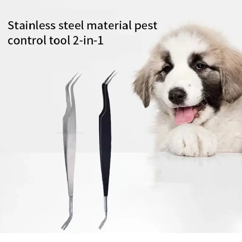 2 in 1 Tick Remover Tool Professional Removal Tweezers for Humans & Pets Pets Flea and Tick Removal Remover Tools