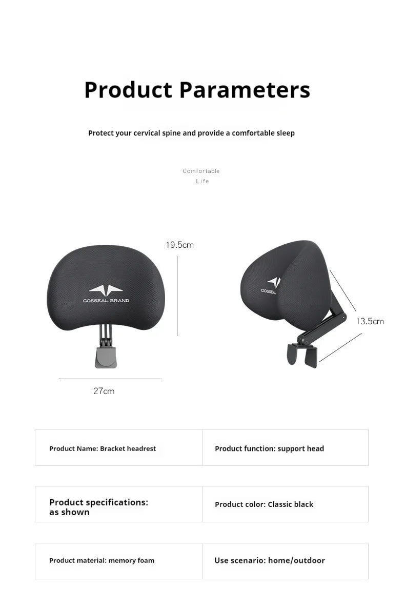 New Office Chair Adjustable Headrest Ergonomically Designed Retractable bracket Pillow Waist Protection Cushion Comfortable Rest