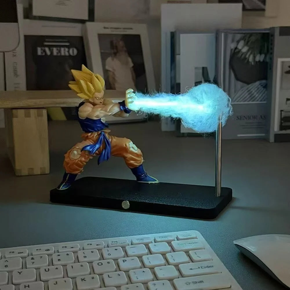 In Stock Dragon Ball Son Goku Light Lamp Model Kakarotto Kamehameha Wave Magnetic Ornament Anime Action Figure Collectible Gift