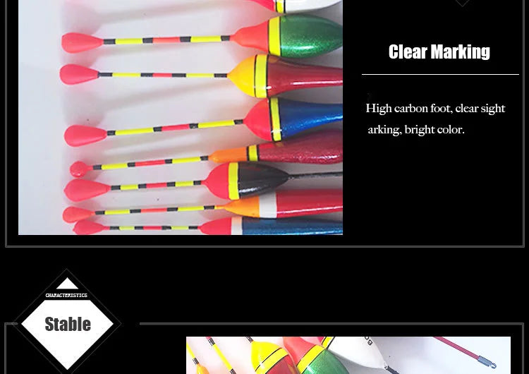 Fishing Floats Set 10 Pieces Plastic Float Buoy Bobber