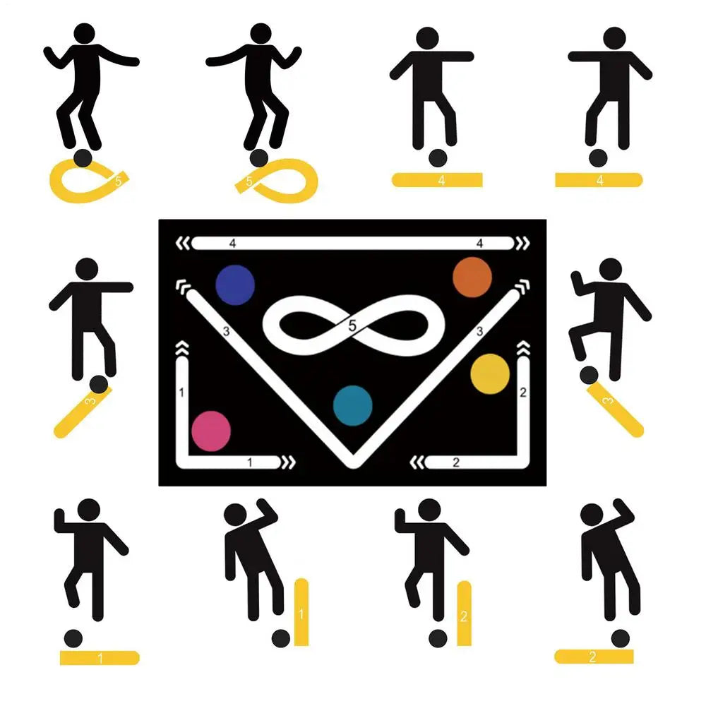 Soccer Training Drills Mat Rubber Non Slip Exercise Mat 23.6x35.4in Football Training Pad Footstep System Training Blanket for