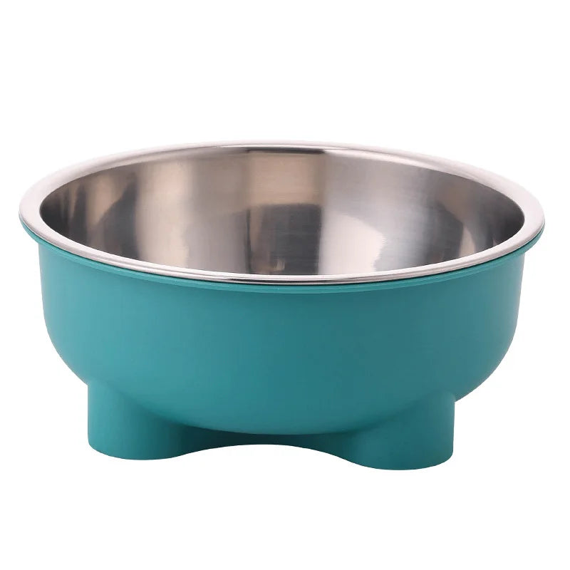 1PC Four-Legged Solid Color Stainless Steel Pet Dog Bowl And Cat Bowl For Indoor And Outdoor Use