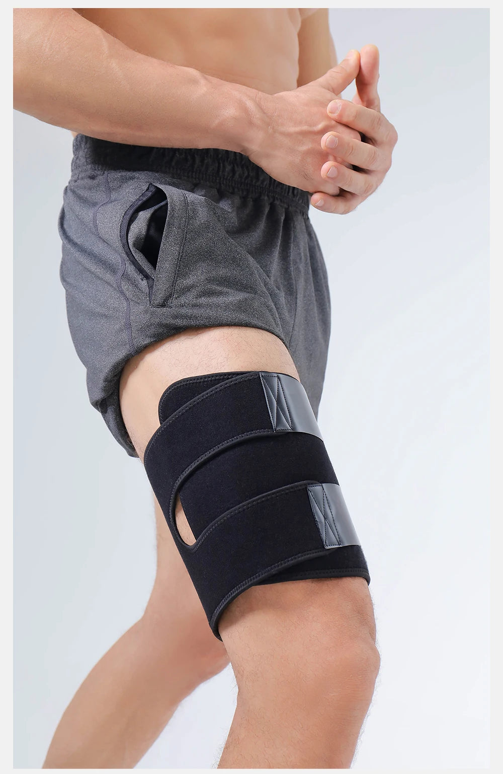 1Pc Large Thigh Support Bracket,Adjustable With Thigh Cover,Used For Groin And Limb Support,Fitness Leg Cover,Leg Protection
