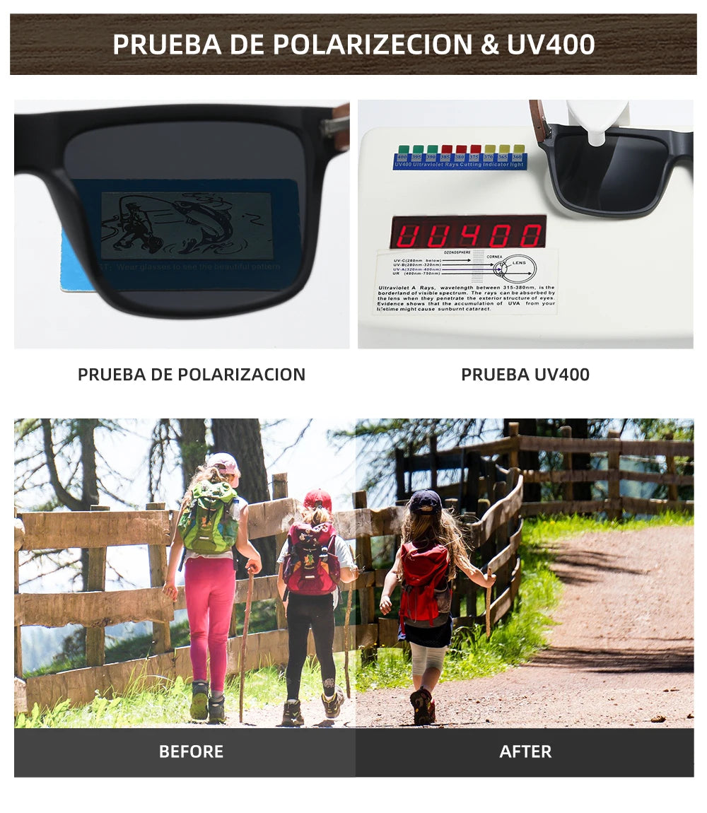 GM New Arrivals Black Wooden Polarized Sunglasses for Men Bamboo Sunglasses Red UV400 Lenses Fashion Driving Shades S5565