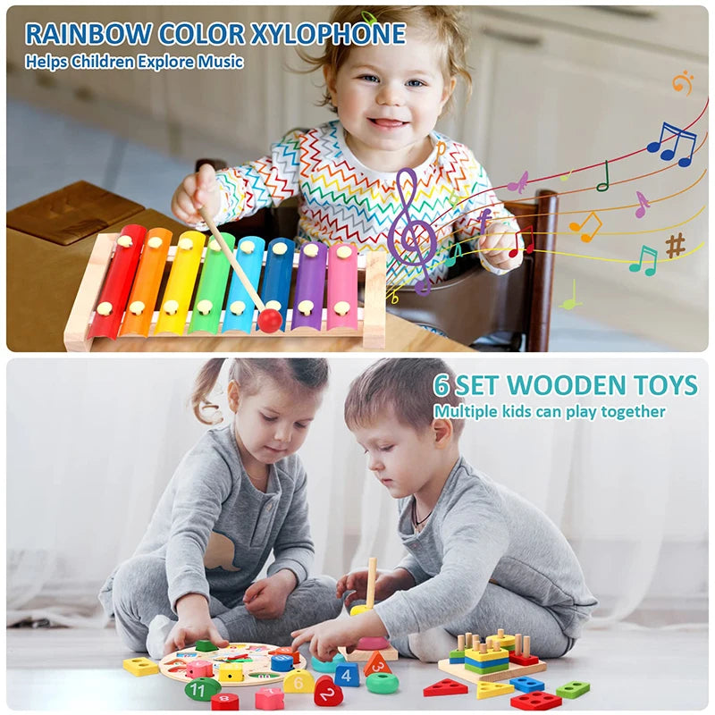 Montessori Baby Toys Kids 3D Wooden Puzzles Early Learning Baby Games Toys Educational Wooden Toys For Children Birthday Gifts
