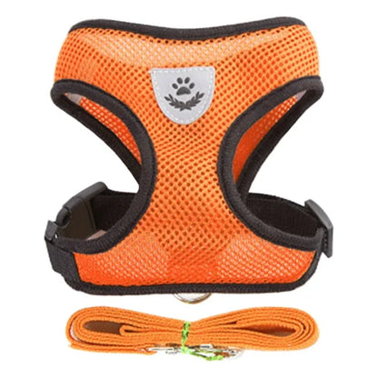 Cat Harness Vest With Leash, Small, Medium, Adjustable Polyester Mesh