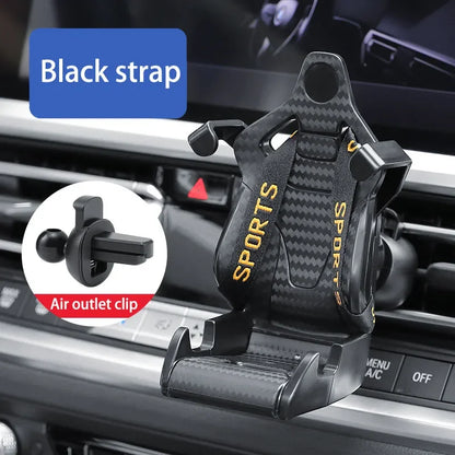 Racing Seat Design Car Phone Holder With Suction Cup Black