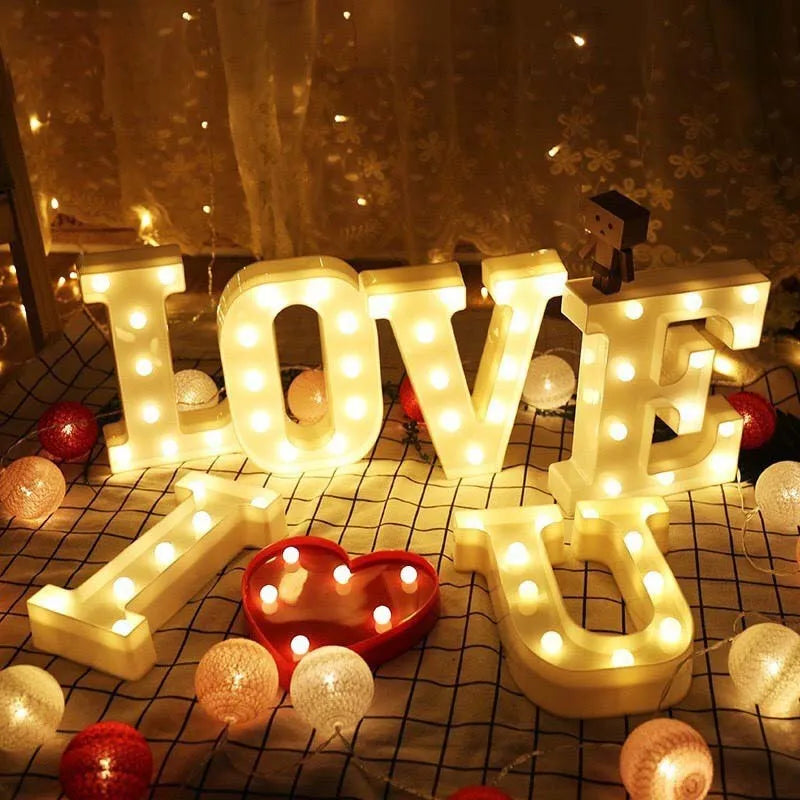LED Letter and Number Light Set PVC Warm White Decor