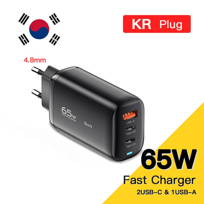 65W GaN USB C Charger With PPS Fast Charge For Laptops And Mobile Devices