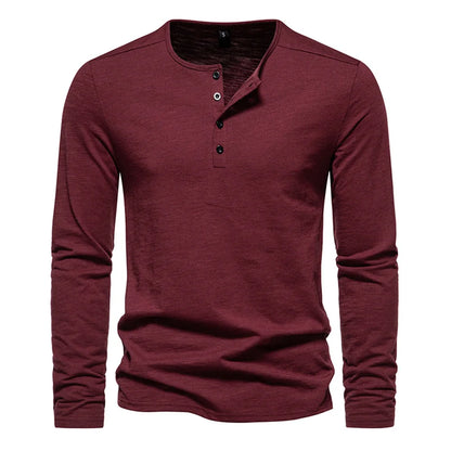 Men's Long Sleeve Cotton Slim Fit T Shirt Casual Everyday Wear