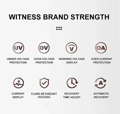 Automatic Voltage and Current Protector Socket 110-220V EU Plug 1-16A