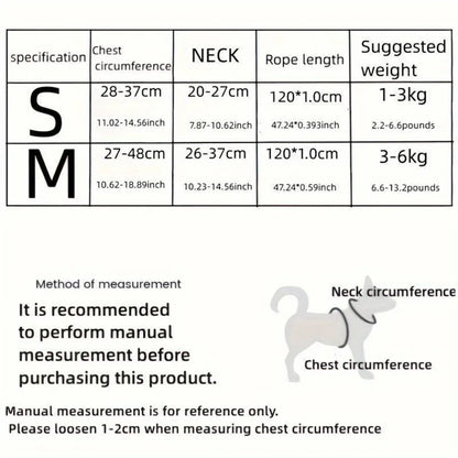 Adjustable Dog Harness With Leash Polyester 120cm For Small Dogs