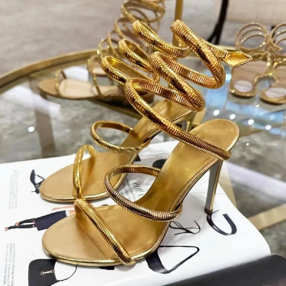 Eilyken Summer Street Style Ankle Strap Open Toe Narrow Band Women Sandals Thin High Heels Stripper Sexy Banquet Shoes