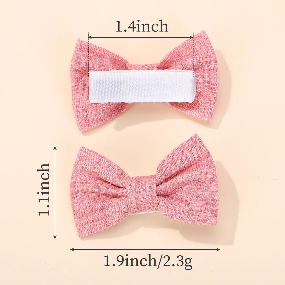 RAINBOW BOWS 10Pcs/set Handmade Fabric Printed Barrette Boutique Mini Bangs Bow Hair Clip Ins Daisy Hairgripes 2025 Spring Style