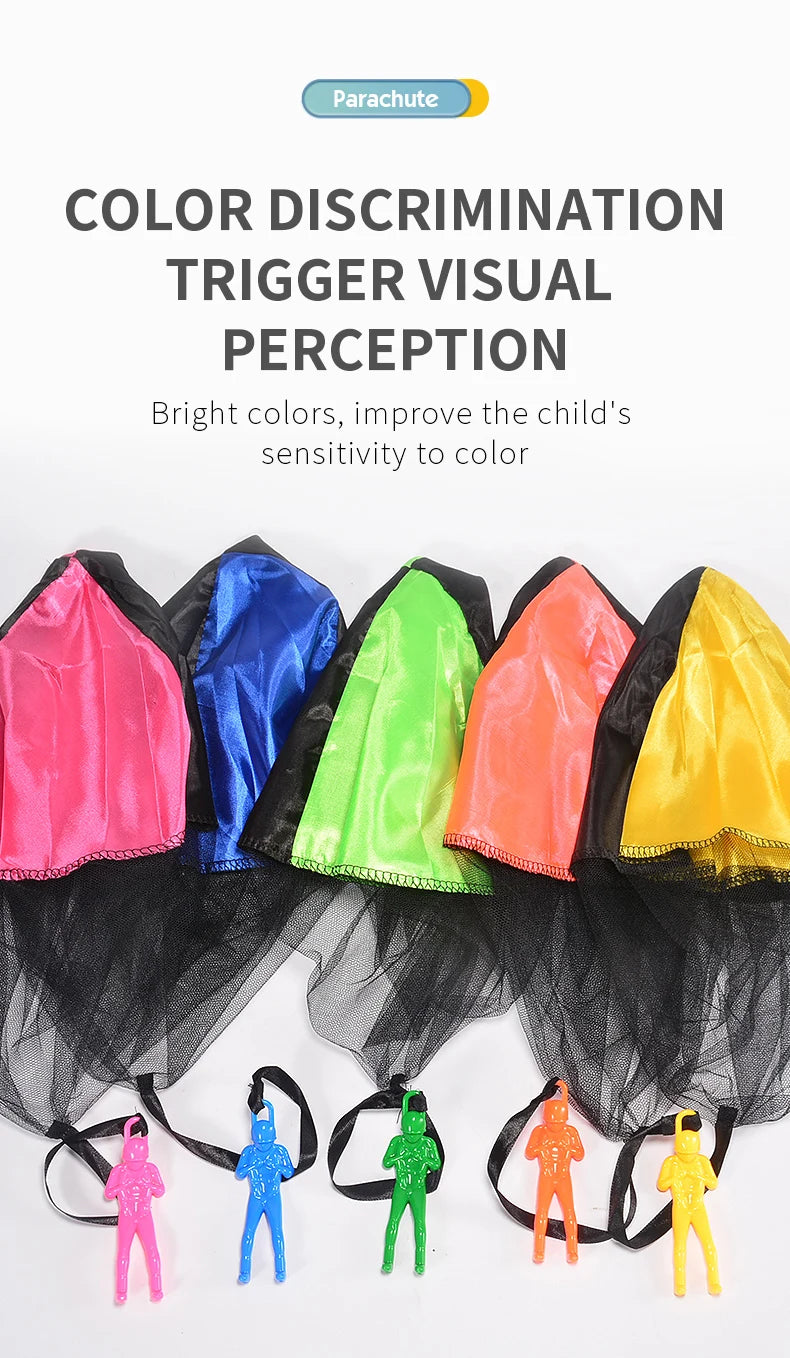 6/12PCS Parachute Toy Tangle Free Outdoor Flying Parachute Hand Throw Flying Toys for Spring Children's Day Kids Party Favors