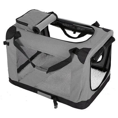 Nylon Car Travel Pet Carrier Folding Cage For Medium And Large Dogs