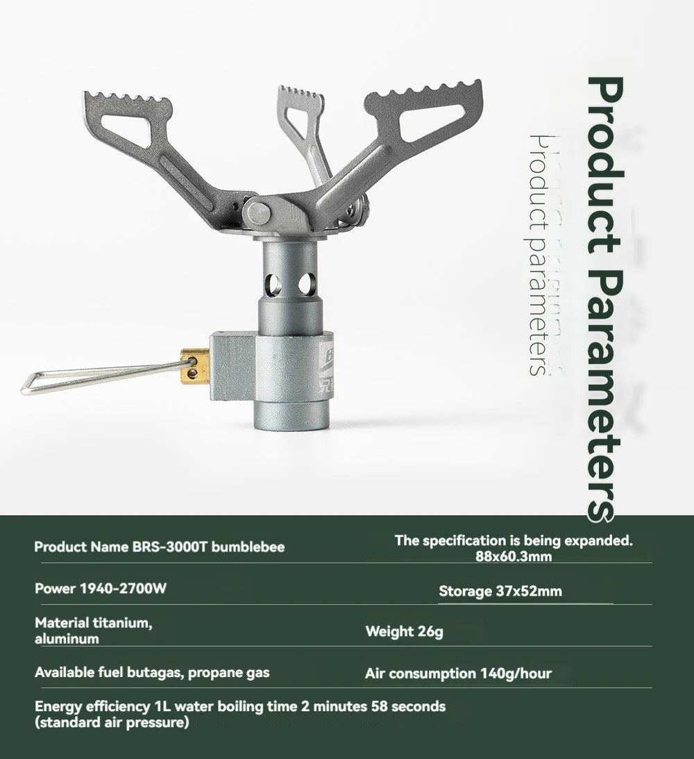 Titanium Mini Camping Gas Stove 25g Portable Folding Pocket Stove