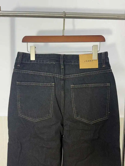 Men's Denim Pants Wide Leg Loose Jeans Vintage Wash Casual Straight