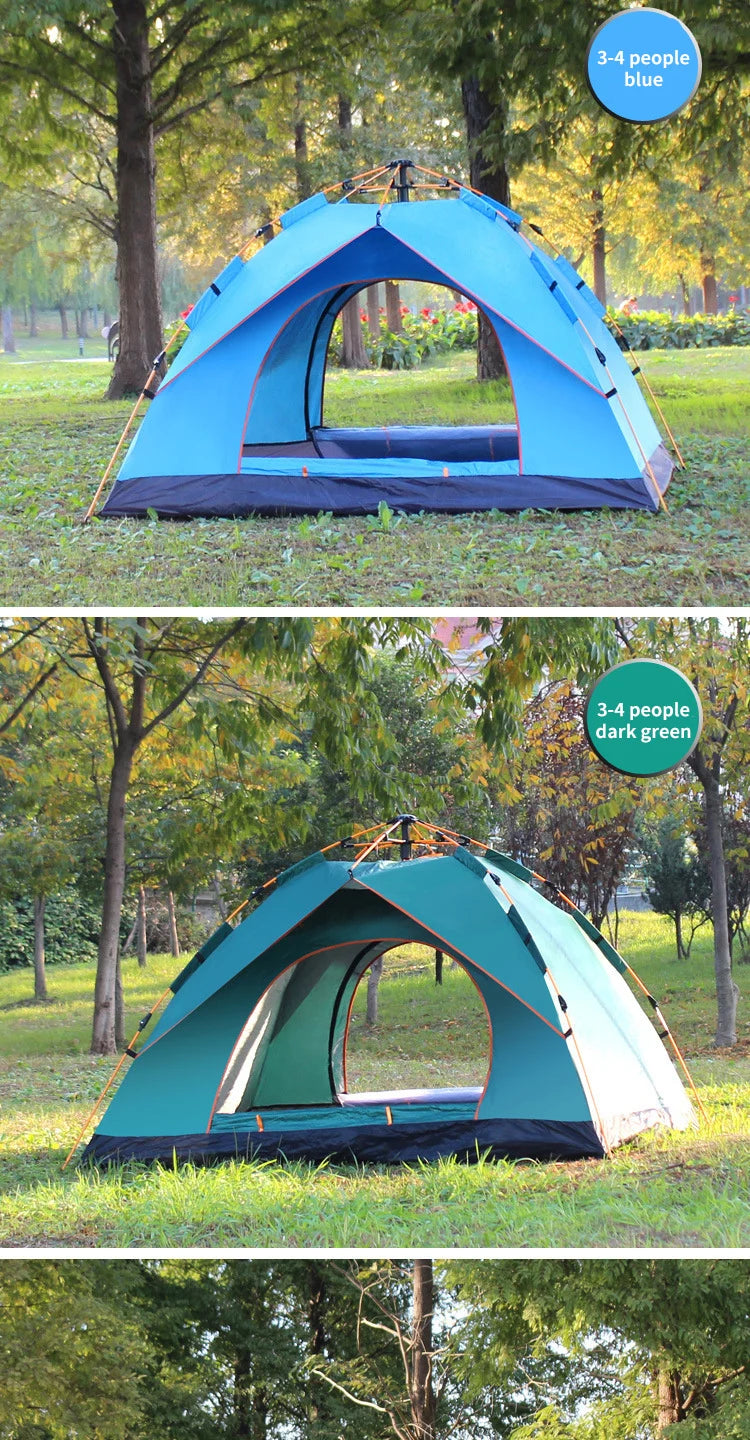 Automatic Opening Camping Tent 3-4 Person, Portable Rainproof
