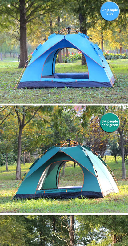 Automatic Opening Camping Tent 3-4 Person, Portable Rainproof