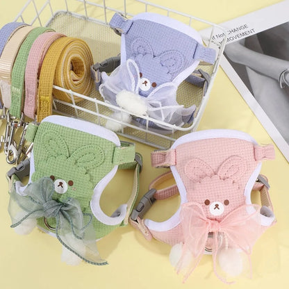 Adjustable Dog Harness With Leash Polyester 120cm For Small Dogs