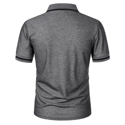Men's Short Sleeve Polo Shirt Solid Polyester Breathable Casual