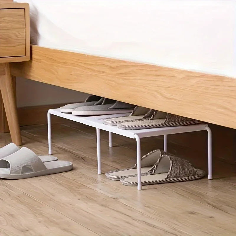 Adjustable Plastic Shoe Rack Multi-Tier Storage Organizer, Space-Saving Shelf for Sneakers, Slippers, Home Dorm Closet Modern