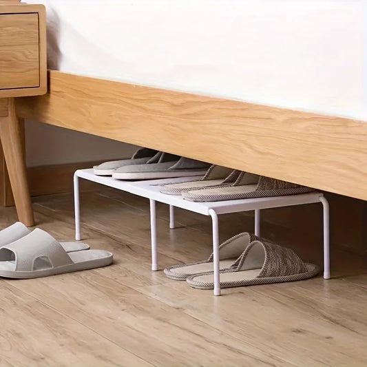 Adjustable Plastic Shoe Rack Multi-Tier Storage Organizer, Space-Saving Shelf for Sneakers, Slippers, Home Dorm Closet Modern