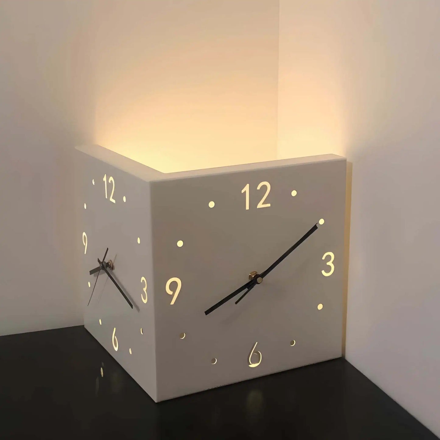 Sensor Luminous Corner Wall Clock – Modern Home & Office Decor