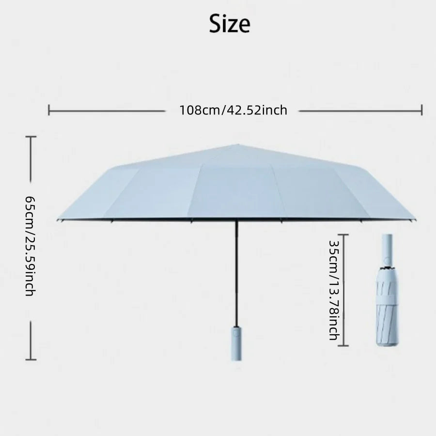 20Bones 105cm Large Reinforced Wind-resistant Rain-resistant Dual-purpose UV-resistant Fully Automatic Ring-buckle Umbrella