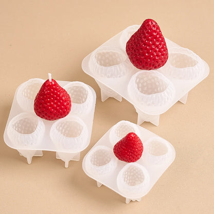 3D Strawberry Silicone Candle Mold For Aromatherapy DIY Candles