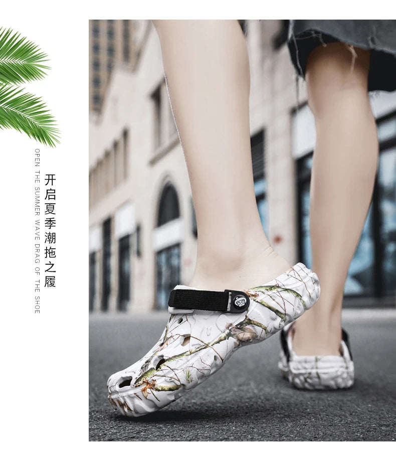 Men Slippers Summer Sandals EVA Platform Garden Shoes Unisex Flat Shoes Women Bedroom Slides High Quality Lightweight Beach