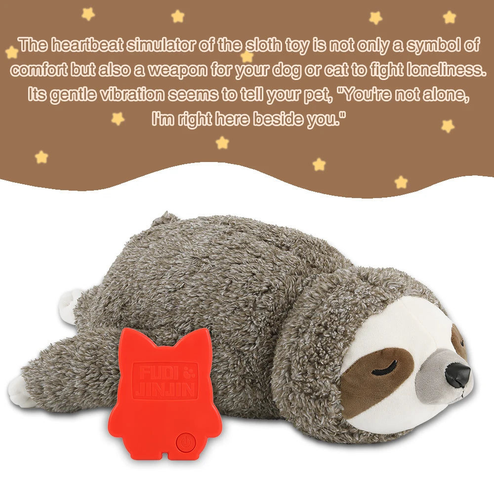 Dog Christmas Gift – Forest Sloth Puppy Heartbeat Toy for Stress Relief & Sleep