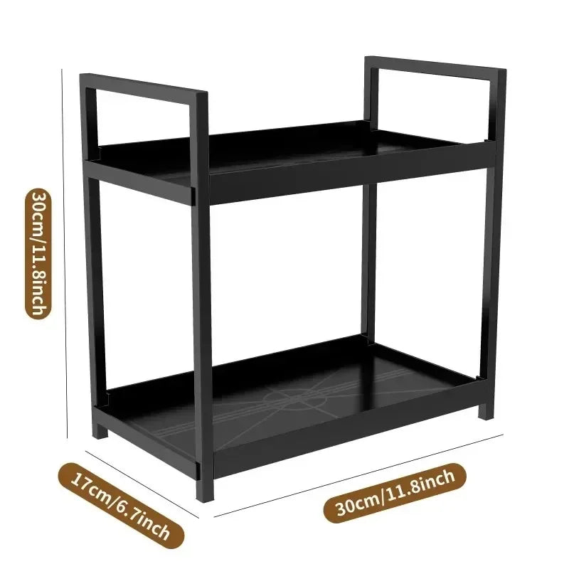 Dressing table, cosmetics organization rack, double-layer skin care stand, home and office countertop, bathroom rack