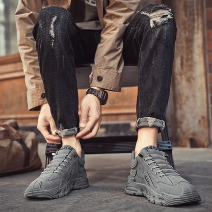 Mens Work Shoes Breathable Slip On Anti Slip Wear Resistant Artificial Leather