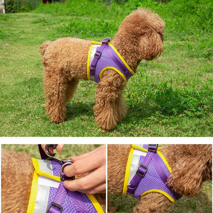 Dog Harness Vest Set With Leash And Collar Reflective Small To Medium Dogs