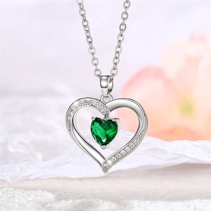 Heart Shaped Pendant Necklace, Hollow Design, Zinc Alloy Jewelry