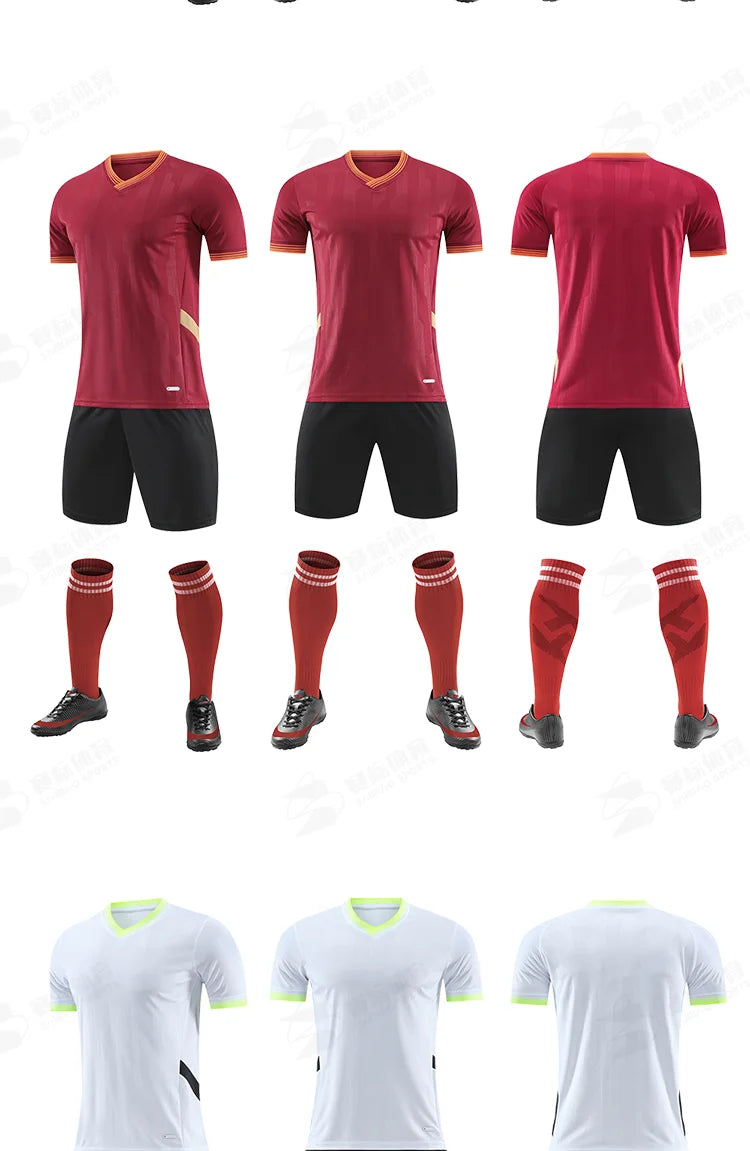 Adult Kids Personalize Football Jerseys Soccer Uniform MAN Women Team Training Quick-Drying Sportswear  Futsal Tracksuit Outfit