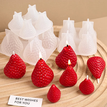 3D Strawberry Silicone Candle Mold For Aromatherapy DIY Candles