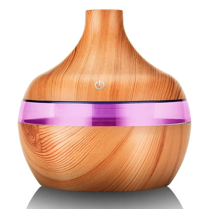 Ultrasonic Humidifier Aroma Diffuser Wood 300ml Home Use