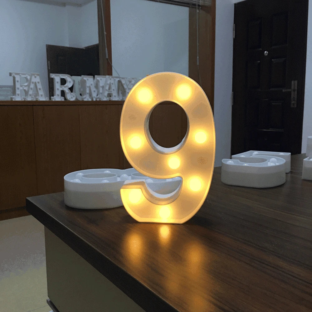 LED Letter and Number Light Set PVC Warm White Decor