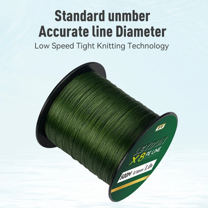 LEYDUN 500m Micro New Fishing Lines 8 Strands Braided PE Japan Smooth Multifilament Line Sea Fishing Carp Fly Wire line Tool